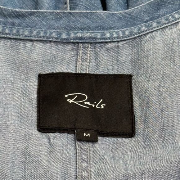 Rails Mel Drop Waist Chambray Mini Dress Capsule Country Holiday Festival M - Picture 8 of 11